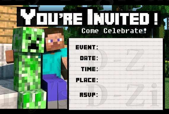 62 Customize Our Free Blank Minecraft Invitation Template Now for Blank Minecraft Invitation Template