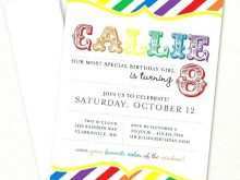 64 Best Rainbow Party Invitation Template For Free with Rainbow Party Invitation Template