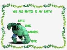 66 Report Hulk Birthday Invitation Template Photo for Hulk Birthday Invitation Template