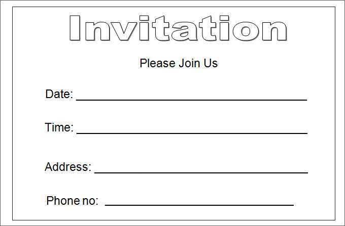 68 Adding Blank Birthday Party Invitation Template Now for Blank Birthday Party Invitation Template