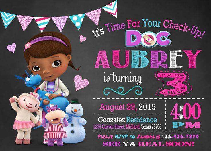 68 Printable Doc Mcstuffins Birthday Invitation Template With Stunning Design for Doc Mcstuffins Birthday Invitation Template