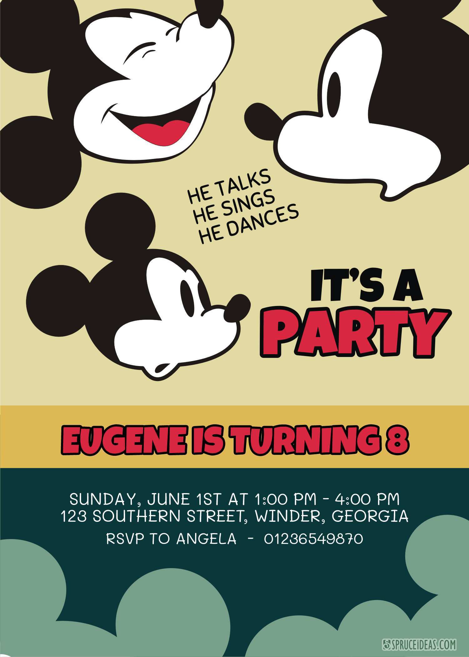 69 Create Mickey Mouse Birthday Invitation Template Formating for Mickey Mouse Birthday Invitation Template