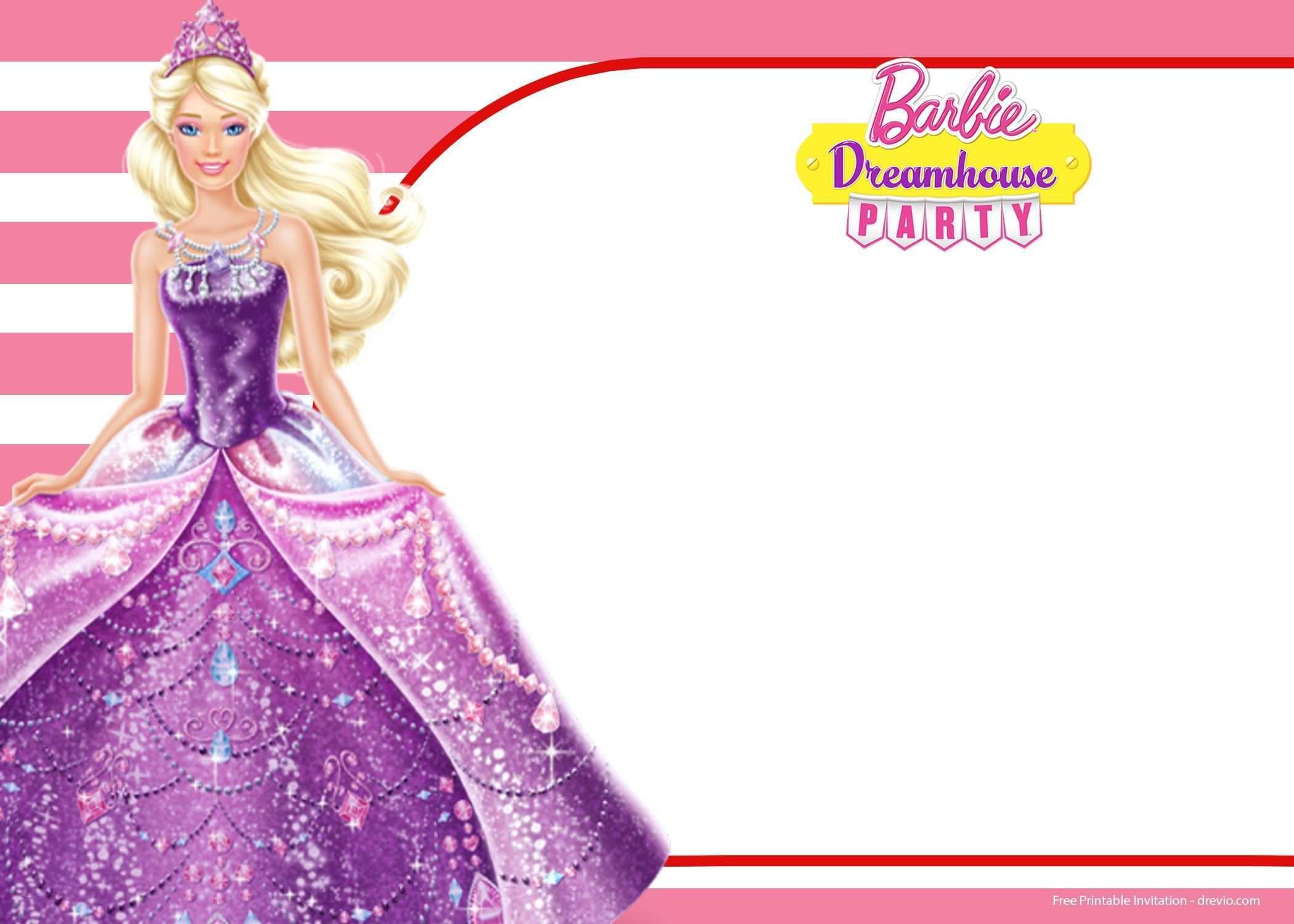 69 Report Editable Barbie Invitation Template Blank With Stunning Design with Editable Barbie Invitation Template Blank