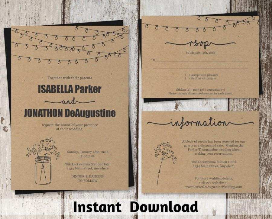 70 Printable Wedding Invitation Template Mason Jar for Ms Word for Wedding Invitation Template Mason Jar