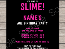 73 Best Slime Party Invitation Template for Ms Word with Slime Party Invitation Template