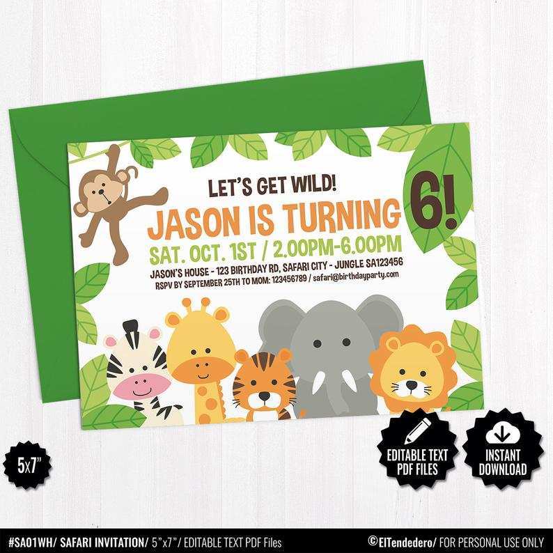 73 Free Jungle Safari Birthday Invitation Template Templates for Jungle Safari Birthday Invitation Template