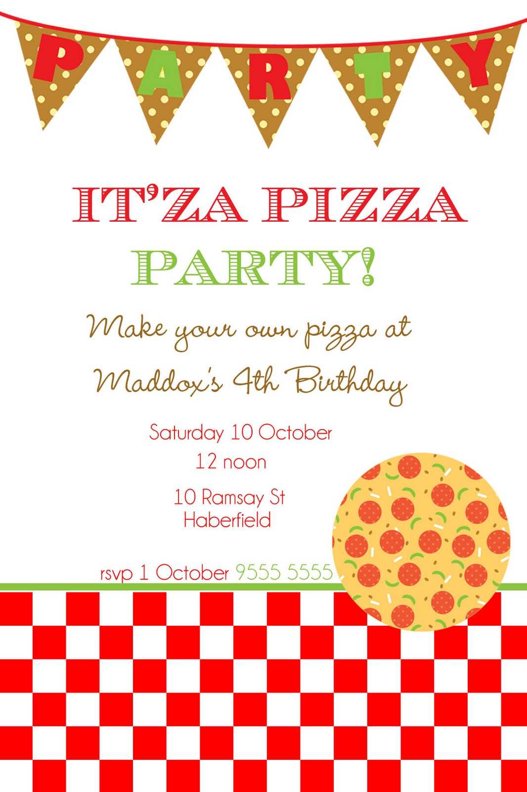 76 How To Create Pizza Party Invitation Template Templates with Pizza Party Invitation Template