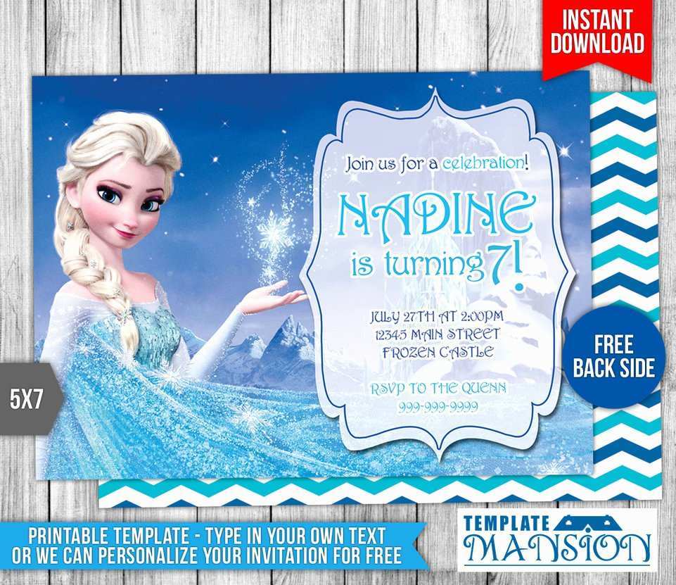 24 Standard Frozen Birthday Invitation Template For Free by Frozen Regarding Frozen Birthday Card Template