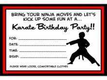 77 Create Karate Birthday Invitation Template Templates for Karate Birthday Invitation Template