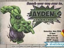 Hulk Birthday Invitation Template