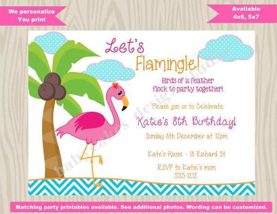 80 Create Flamingo Party Invitation Template Free Photo for Flamingo Party Invitation Template Free