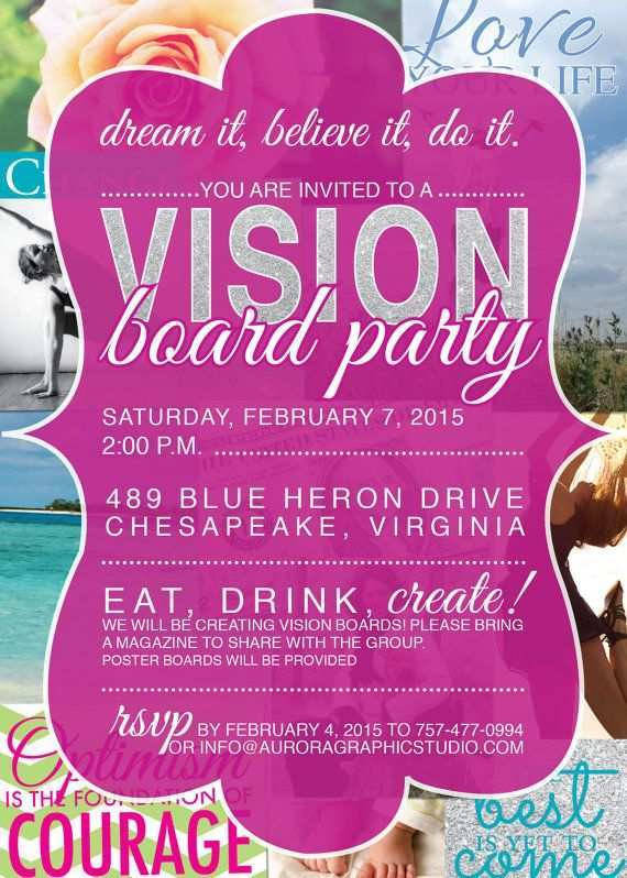 80 Customize Vision Board Party Invitation Template for Ms Word with ...