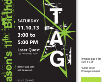 80 Free Printable Laser Tag Birthday Invitation Template PSD File with Laser Tag Birthday Invitation Template