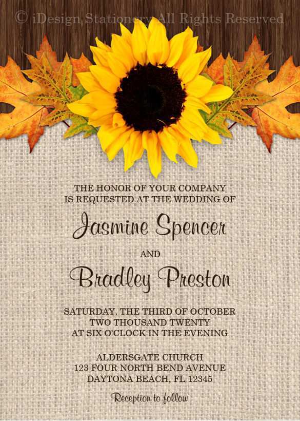 81 Customize Our Free Sunflower Wedding Invitation Template Now by Sunflower Wedding Invitation Template