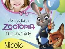 82 Creating Zootopia Birthday Invitation Template in Word for Zootopia Birthday Invitation Template