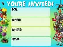 83 Adding Plants Vs Zombies Party Invitation Template Photo for Plants Vs Zombies Party Invitation Template