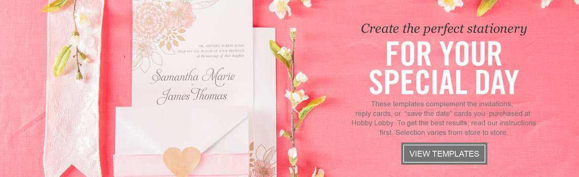 Hobby Lobby Wedding Invitation Template Instructions Cards Design 