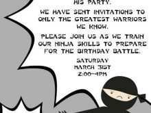 86 Create Ninja Party Invitation Template Formating by Ninja Party Invitation Template