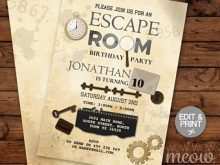 88 Online Escape Room Birthday Invitation Template Free With Stunning Design by Escape Room Birthday Invitation Template Free
