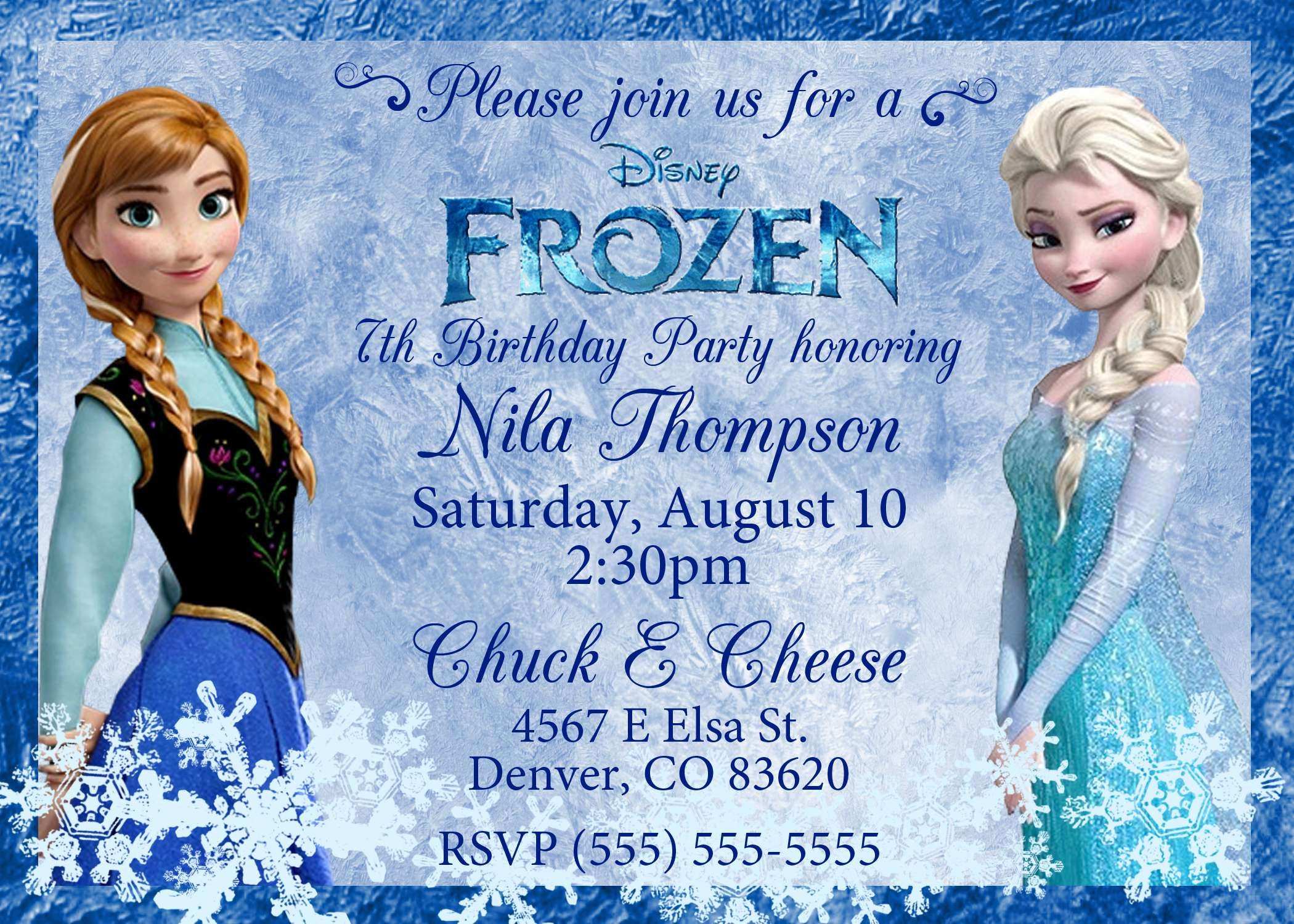 24 Best Frozen Birthday Invitation Template Formating by Frozen Inside Frozen Birthday Card Template