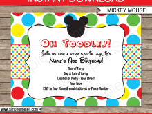 90 Blank Mickey Mouse Party Invitation Template Download for Mickey Mouse Party Invitation Template