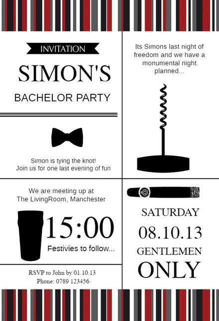 90 Free Printable Bachelor Party Invitation Template Download by Bachelor Party Invitation Template