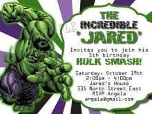 92 Customize Our Free Hulk Birthday Invitation Template in Photoshop with Hulk Birthday Invitation Template