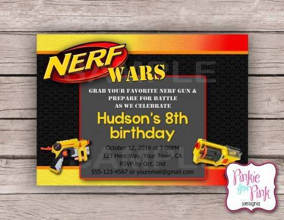 92 Customize Our Free Nerf Gun Party Invitation Template Templates for Nerf Gun Party Invitation Template