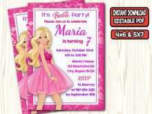92 Free Barbie Invitation Template Blank Now with Barbie Invitation Template Blank