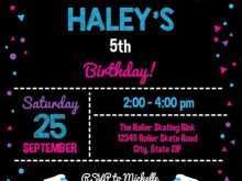 92 Report Roller Skating Birthday Party Invitation Template For Free by Roller Skating Birthday Party Invitation Template