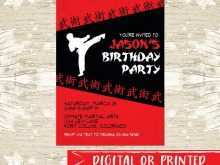 93 Adding Karate Birthday Invitation Template With Stunning Design with Karate Birthday Invitation Template