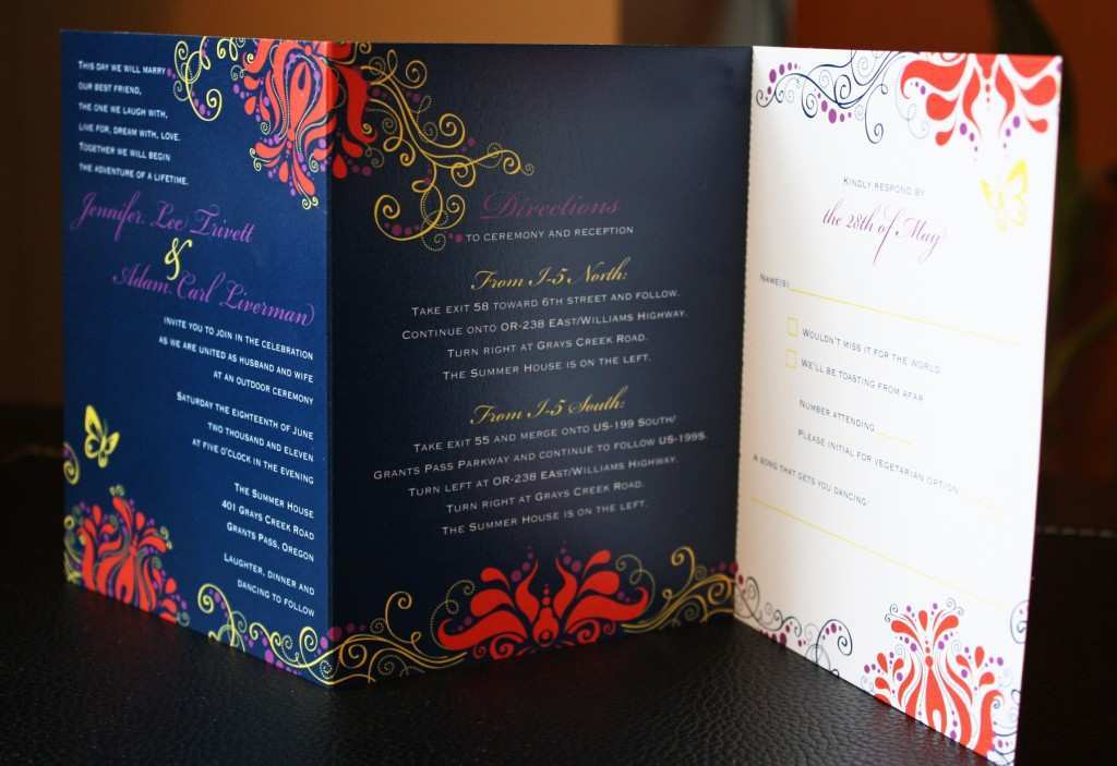 Tri Fold Wedding Invitation Template Cards Design Templates