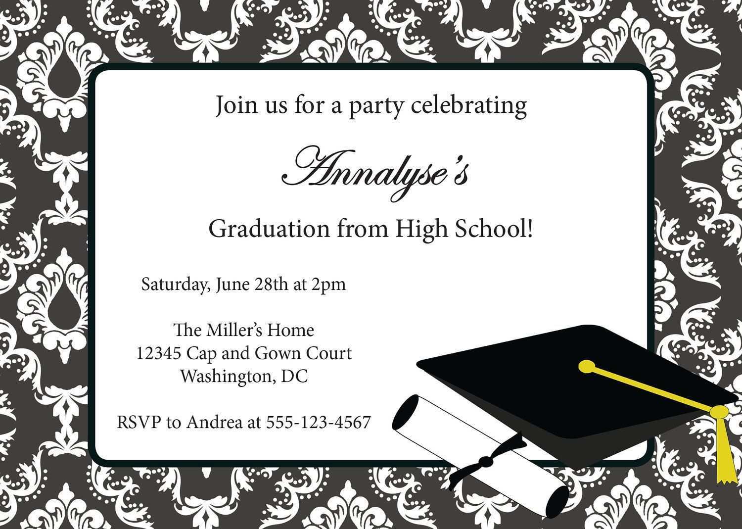 94 Customize Our Free Example Of Invitation Card For Graduation Now with Example Of Invitation Card For Graduation