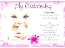 Christening Invitation Blank Template Pink