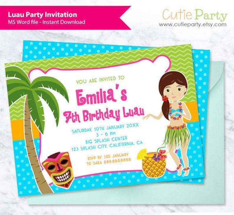 97 Printable Hawaiian Party Invitation Template Download with Hawaiian Party Invitation Template