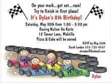 97 Visiting Go Karting Party Invitation Template Free For Free with Go Karting Party Invitation Template Free