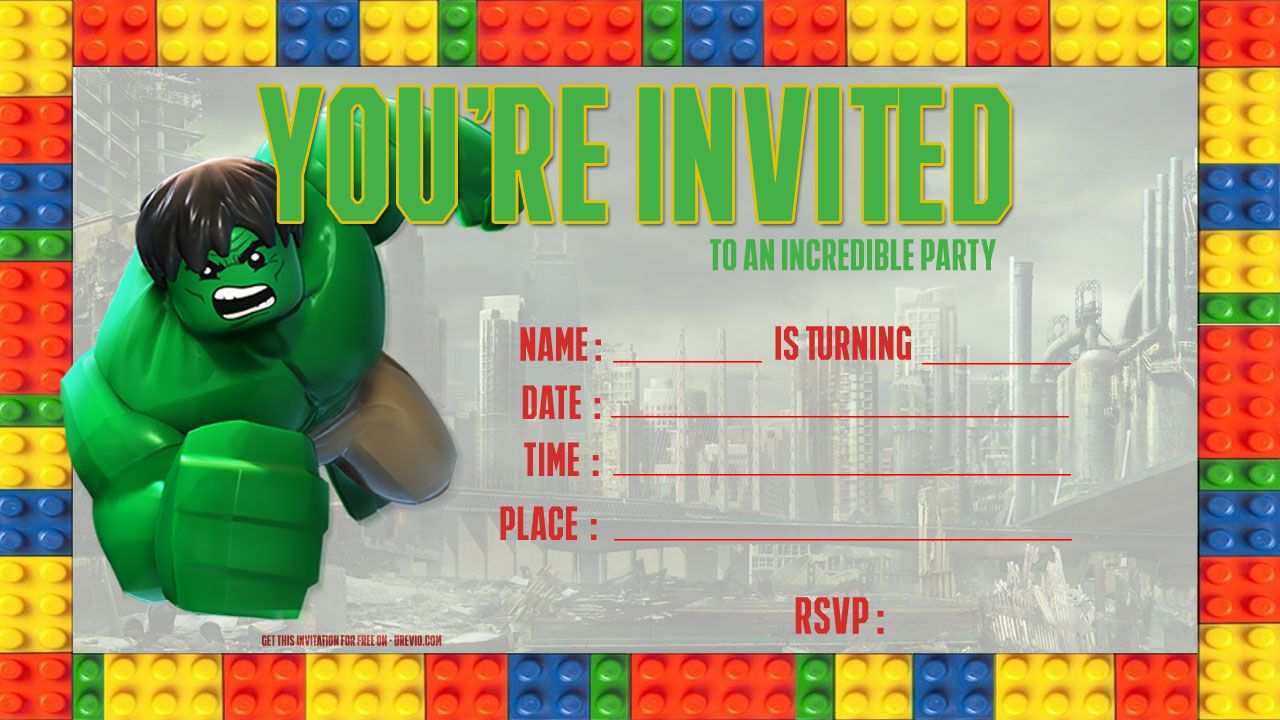 98 Visiting Hulk Birthday Invitation Template in Photoshop by Hulk Birthday Invitation Template