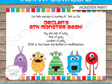11 Report Monster Birthday Invitation Template For Free by Monster Birthday Invitation Template