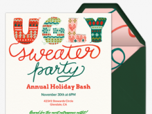 12 Blank Ugly Sweater Holiday Party Invitation Template Layouts with Ugly Sweater Holiday Party Invitation Template