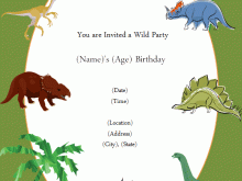12 Customize Dinosaur Birthday Invitation Template in Photoshop with Dinosaur Birthday Invitation Template