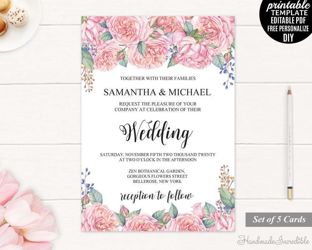 12 Customize Our Free Peony Wedding Invitation Template Maker for Peony Wedding Invitation Template