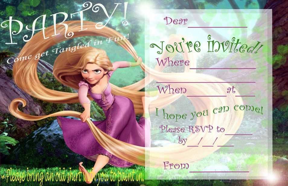12 Customize Rapunzel Birthday Invitation Template Now With Rapunzel Birthday Invitation Template Cards Design Templates
