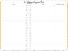 Birthday Invitation List Template