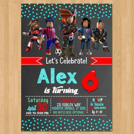 13 Best Roblox Party Invitation Template With Stunning Design by Roblox ...