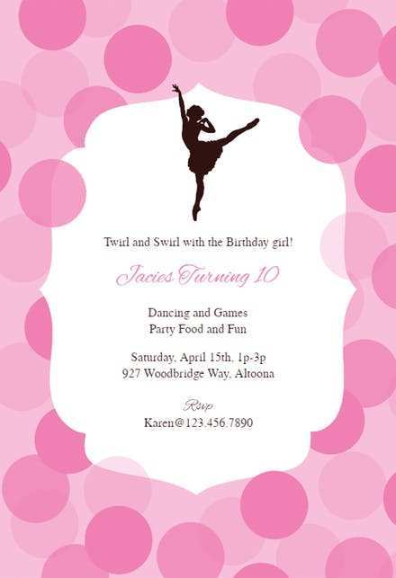 13 Create Ballerina Birthday Invitation Template Free Formating by Ballerina Birthday Invitation Template Free