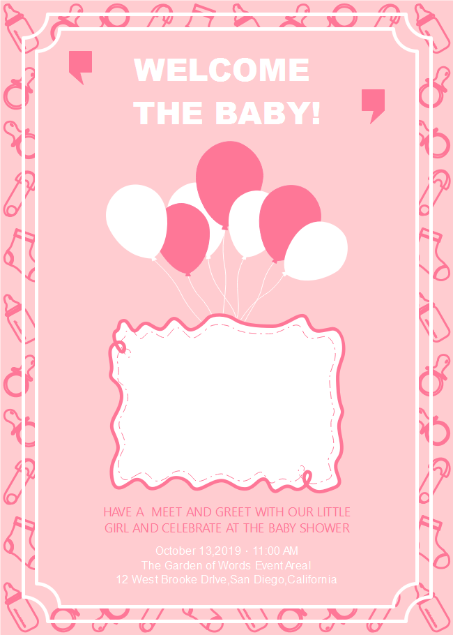 Birthday Invitation Template Baby Girl - Cards Design ...