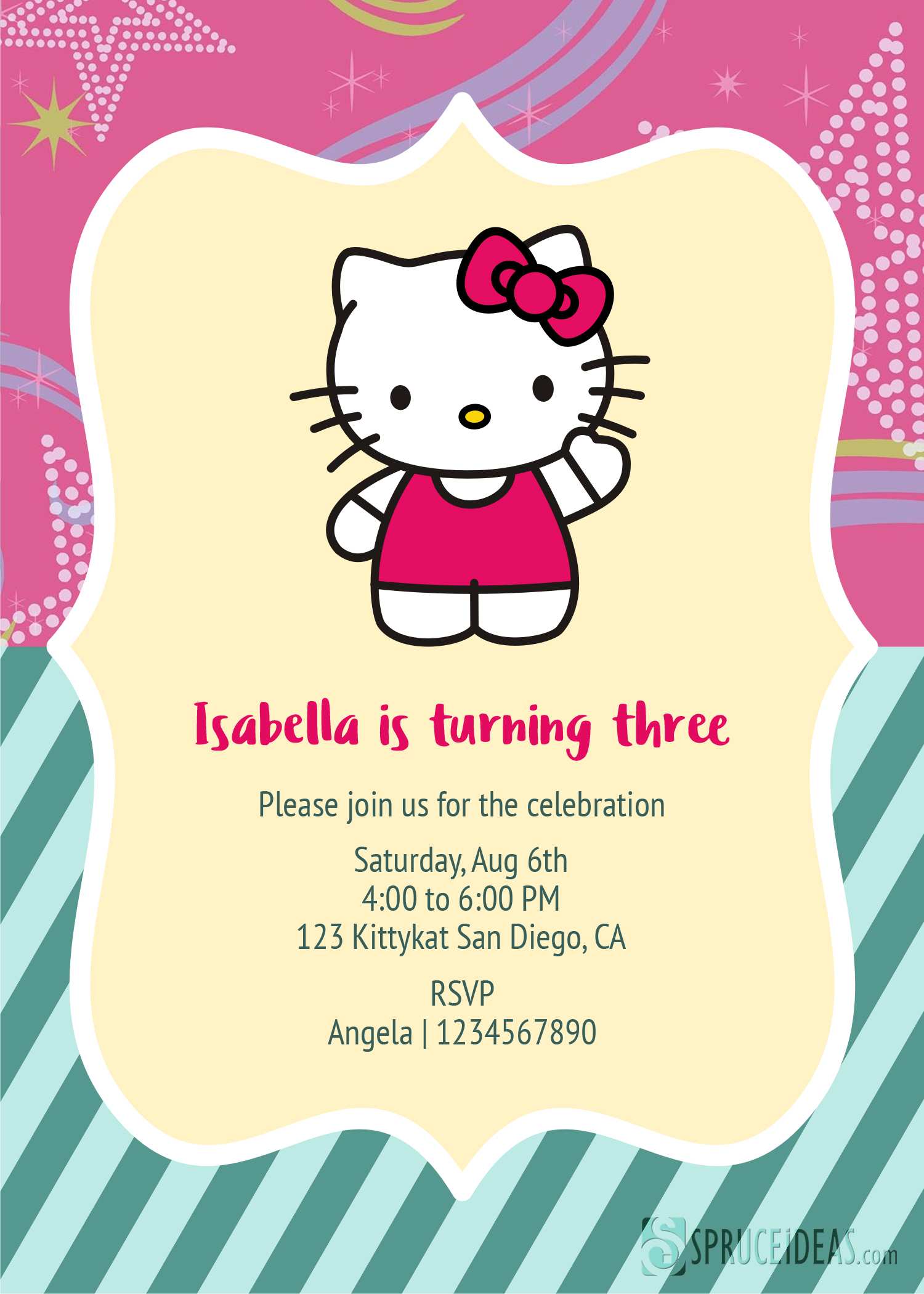 13 Format Hello Kitty Blank Invitation Template in Word with Hello