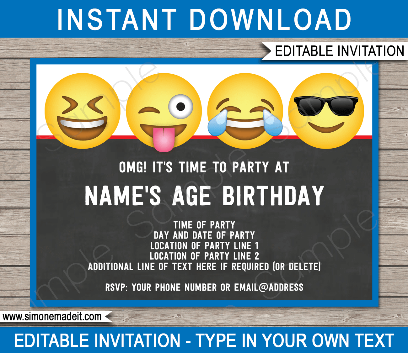14 Format Birthday Invitation Template Emoji for Ms Word by Birthday Invitation Template Emoji