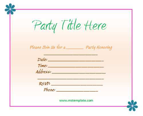 Party Invitation Template Word Free from legaldbol.com