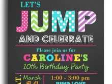 15 Free Printable Trampoline Birthday Party Invitation Template For Ms Word With Trampoline Birthday Party Invitation Template Cards Design Templates
